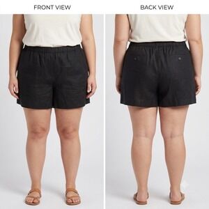 J.Crew Re-Imagined Black 100% Linen Shorts Plus‎ Size 2X CH874 NWT